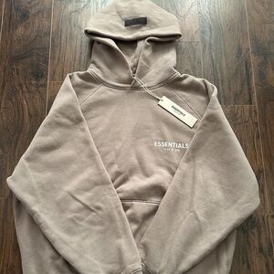 Essentials Beige Hoodie with Logo